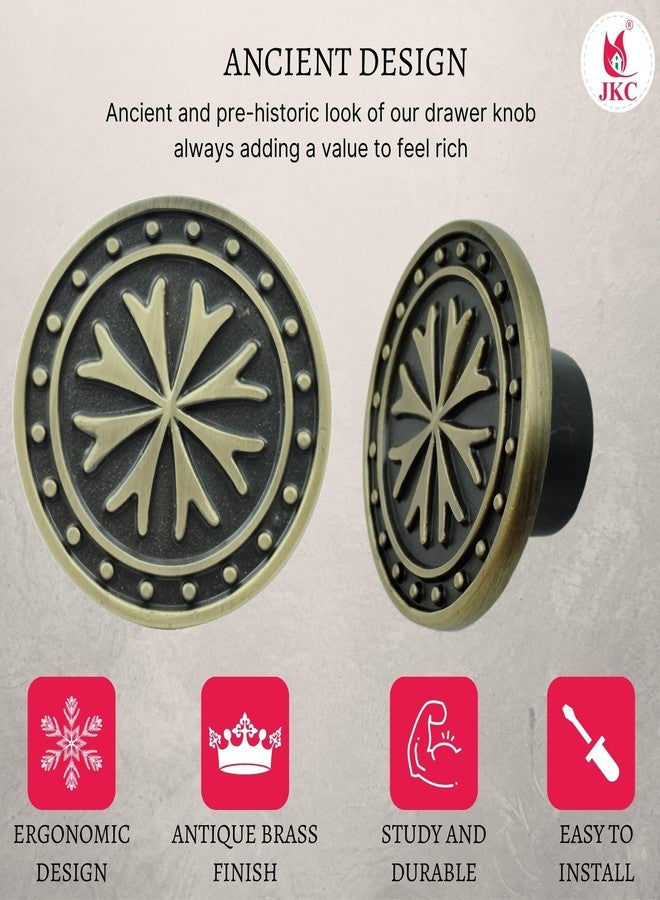 JKC Antique Brass Finish Payal Design Cabinet Handle, Multipurpose Door Handles for Wardrobe, Eye Catching Drawer Knobs, Knobs for Cabinets (Pack of 2) - Image 3